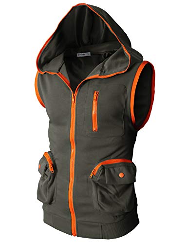 image for H2H Mens Fashion Comfortabe Active Slim fit Sleeveless Hoodie Zip with