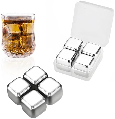 4 Pz Piedras de Acero Inoxidable para Whisky, Cubitos de Hielo de...