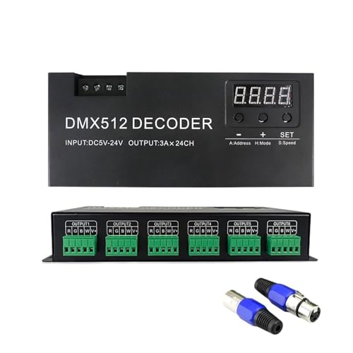 Ruban LED DMX512 décodeur 24 canaux driver DC5-24V contrôleur gradation strip RGBW