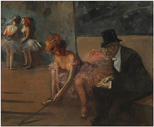 Lienzo Bailarín con un Admirador de Jean Louis Forain Cuadro Decorativo Oficina 60x90