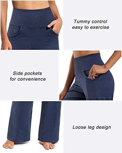 Image of Promover Wide Leg Pants Woman Yoga Pants with Pockets Stretch Loose Casual Lounge Sweatpants Petite /Regular /Tall
