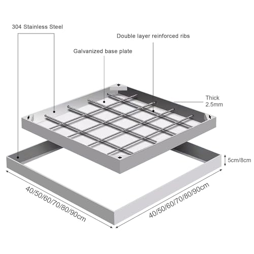 Cubierta invisible para tanque séptico con cámara de inspección electrónica para pavimentación al aire libre y diseño seguro para un fácil acceso y mantenimiento, ideal para paisajismo