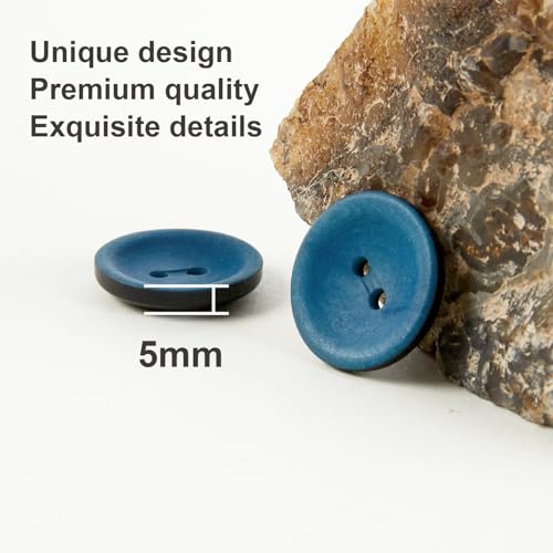 Boutons 2 trous bleu 20 mm Inotionstyle à surface lisse pour gilets