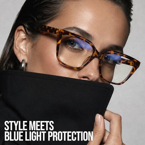 Image of miyya Blue Light Glasses for Women - Oversized UV & Blue Light Blocker Chunky Frames, Stylish Eyewear Access