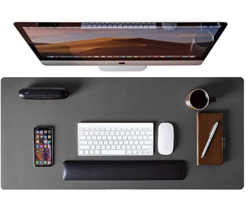 MousePad Desk Pad Eddias em Couro Ecologico 70x30cm - (Grafite)