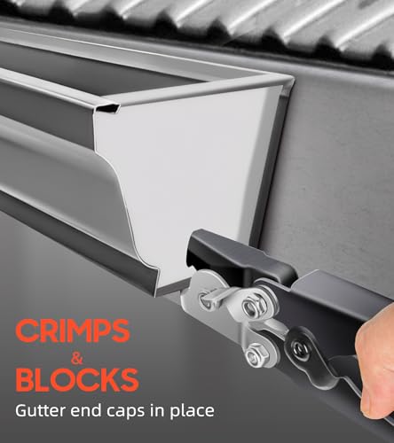Snap Lock Punch, Gutter Crimping Tool for Sheet Metal, Heavy Duty Gutter Tool for Vinyl and Aluminum Siding, End Cap Crimper for Gutters - Thumbnail 3