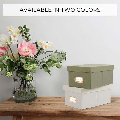 ZICOTO Decorative Photo Storage Box - Sturdy Linen Photo Organizer with Dividers is Perfect to Store Up to 850 Pictures and 4x6 Photos - Portable Scrapbook Storage Containers with Lid by ZICOTO - Image 8