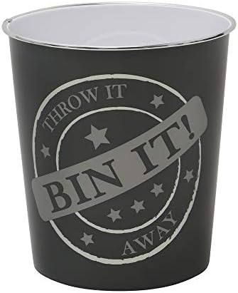 JVL Small Spiral Waste Paper Bin,24.5cm x 26.5cm Approx, Light Pink/Grey, One Size
