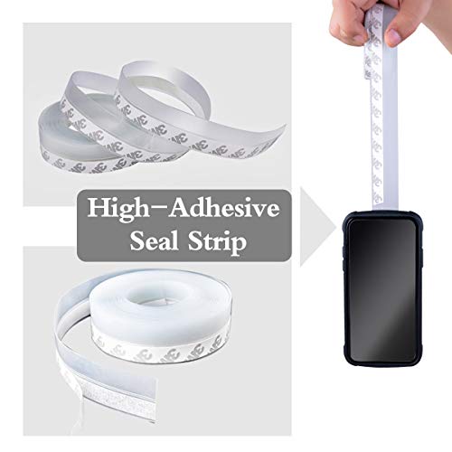 Image of Silicone Seal Strip,Weather Stripping For Door Or Window,Weatherproof Soundproof Self Adhesive Door Strip Bottom,Door Draft Stopper Silicone Strip Tape For Doors Windows&Shower Glass Gaps
