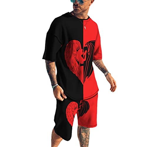 Ensemble homme t-shirt 3D noir et blanc idéal pour vos sorties d'été