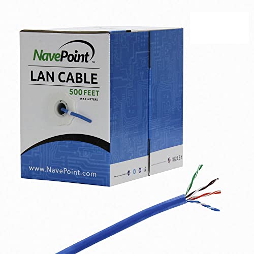 Cable Ethernet NavePoint CAT5e UTP 500ft Azul 10 Pack miniatura 1