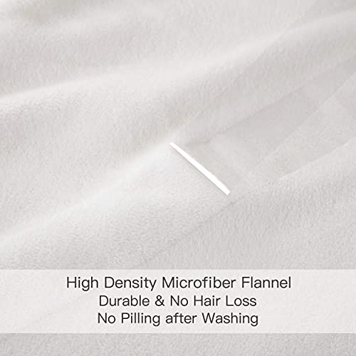 Surii Home Luxury Microfiber Flannel Blanket, Super Soft, Warm, Cozy, Fluffy, And Breathable, Perfect Throws For Bed, Couch, Sofa, For All Season Use. 350Gsm Travel Size 50X60 Inches(Cream White) #TOP6