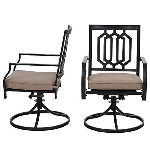 Sophia & William Outdoor Metal Swivel Chairs Set Of 2 Patio Dining Rocker Chair With Cushion Furniture Set For Garden Backyard Bistro, 300 Lbs #TOP6