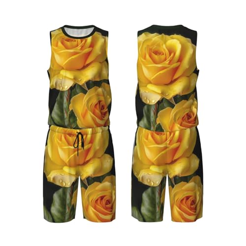 Maillot de basket-ball homme ensemble léger jaune rose fini les irritations pendant le sport