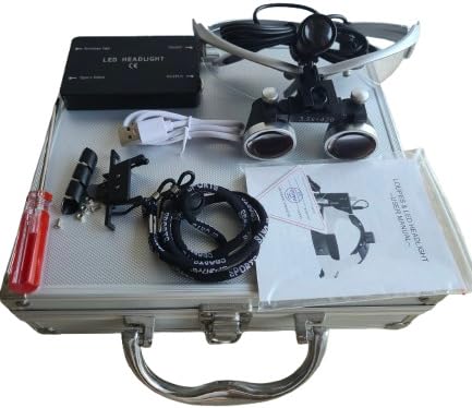 Image of K D Surgical LED Dental Loupes Lamp with Head Light & Battery (Magnification: 3.5 X4.20mm)