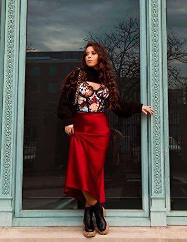 Image of Zeagoo Skirts for Women High Waist Skirt Elegant Midi Skirt Satin