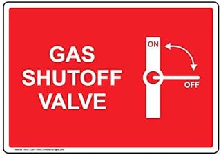 ComplianceSigns.com Gas Shutoff Valve Sign, 7x5 inch Aluminum for Emergency Response Hazmat