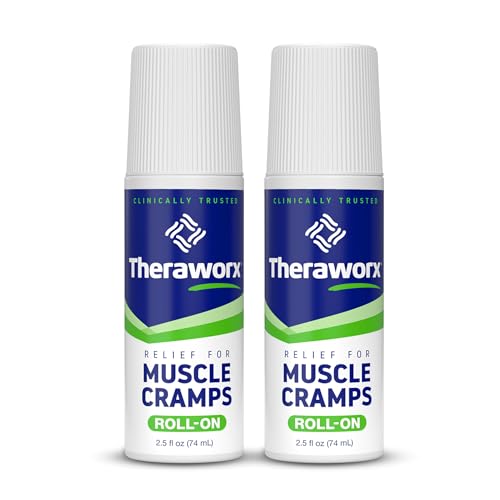 Theraworx Relief for Muscle Cramps Roll-On Fast-Acting Muscle Spasm Leg Soreness with Magnesium Sulfate - 2.5 oz - 2 Count