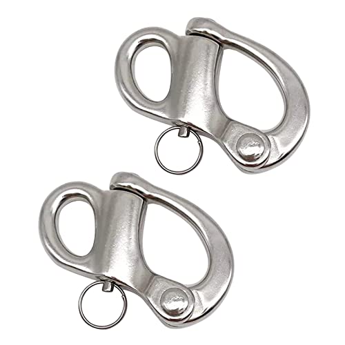 Swivel Eye Snap Shackle Quick Release Fixed Bail Snap Shackle For Bracelet, Sailboat (1-3/8 Inch-2Pcs) #TOP5