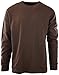 Mens Long Sleeve Thermal Waffle Pattern Crew Neck Shirts (L, 1802-BROWN)