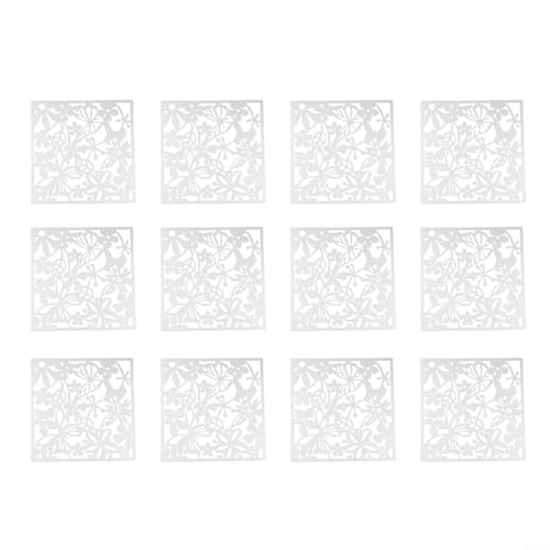 Set di 12 pannelli divisori da appendere, design intagliato, tende in plastica per privacy e decorazione della casa (bianco)