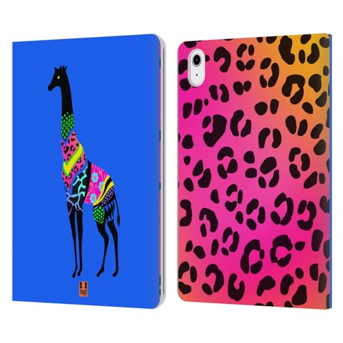 Housse portefeuille iPad Air 11 girafe colorée pour transporter cartes et tablette ensemble