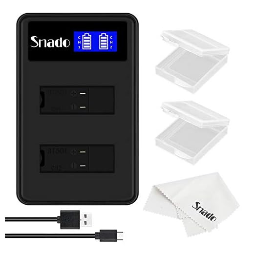 Snado uppladdningsbart batteri 1220 mAh och dubbel LCD batteriladdare för GoPro Hero 5/6/7 svart, GoPro Hero 2018, GoPro Ahdbt-501 AABAT-001, GoPro 601-10197-000 (kompatibel med originalkamera) 1*Charger Svart