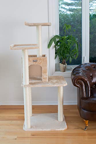 Gleepet Gp78571021 Cat Tree,Real Wood House For Kitty Pets, Beige,14 D X 27 6 W X 57 H #TOP1