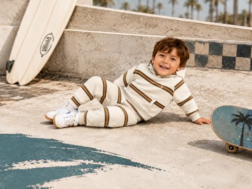 Image of Volcom Infant Toddler Baby Boys Joggers Set - 2 Piece Fleece Pullover Hoodie and Jogger Pants Activewear Set (Sizes: 12M-7)