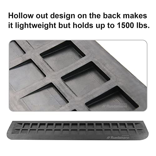 Ruedamann Threshold Ramp, Durable Solid Rubber With 2200Lbs Load Capacity, Non-Skid And Anti-Slip Surface, Wheelchair Ramp For Doorways And Bathroom (1 Inch Rise) #TOP7