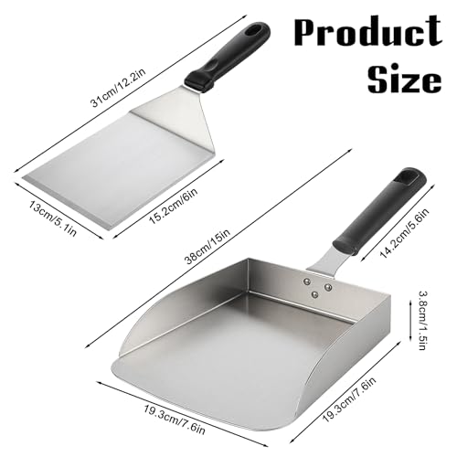 Pack 2 Espátulas Grandes para Parrilla Acero Inoxidable miniatura 6