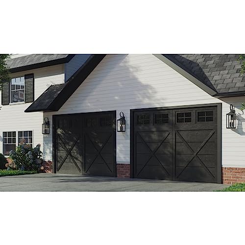 Gibbes Street Collection 3-Light Clear Beveled Glass New Traditional Outdoor Large Wall Lantern Light Textured Black #TOP4