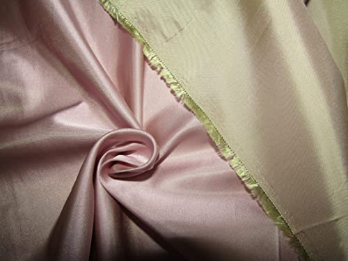 Soie hollandaise rose vert : tissu satin couture 137 cm