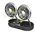 WOERD Ventilatore Auto USB, Ventilatore 12/24 Volt per Camper USB Rotazione Manuale a 360 Gradi Portatili Tre Marce Regolabili Basso Rumore Ventilatore USB Auto(Size:Doppia Testa)