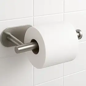 Suporte de Papel Higiênico em Aço Inox Adesivo 3M Premium