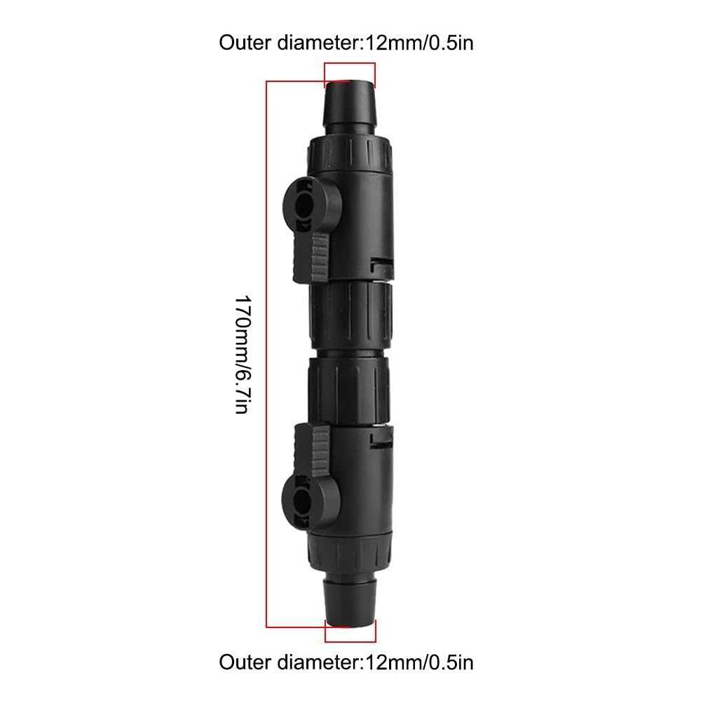 MiOYOOW Aquarium Hose Valve, Fish Tank Hose Connector Aquarium Water Control Valve with Quick Release Handle for 12/16MM Water Pipe - Image 2