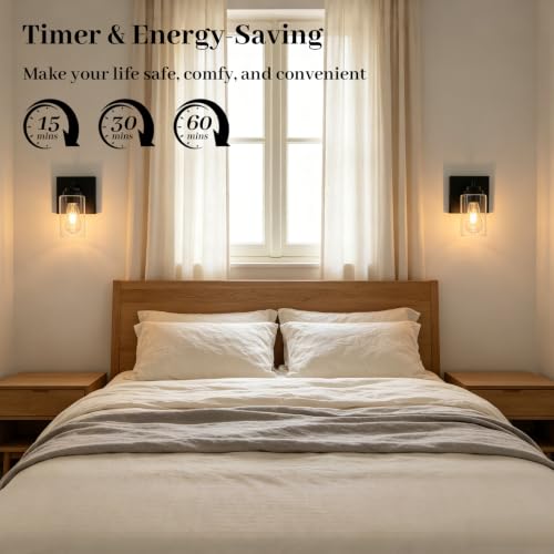 Image of Dimmable Battery Operated Wall Sconce Set of Two, Rechargeable Wall Lamp No Wired Required, Easy Install Cordless Wall Light Fixtures for Bedroom Living Room Bathroom Hallway Farmhouse, Black