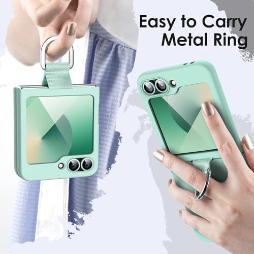 JETech Case ONLY for Galaxy Z Flip7FE 2025 / Z Flip 6 2024 with Ring, Hard PC Slim Shockproof Anti-Scratch Protective Phone Cover (Mint Green) by JETech - Used condition - Image 7