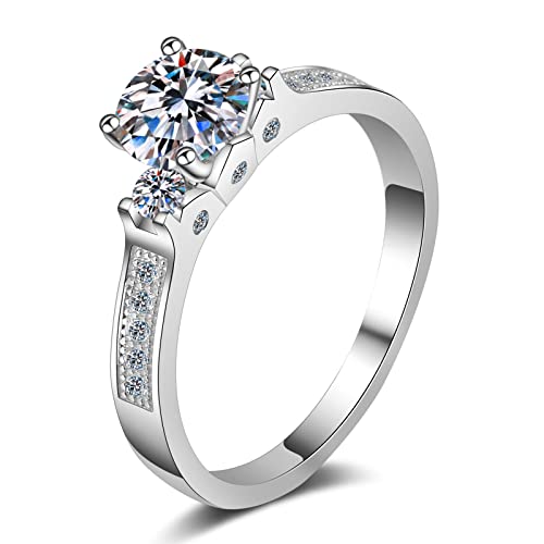 Bague moissanite anti-ternissement KnSam anneau mariage argent femme