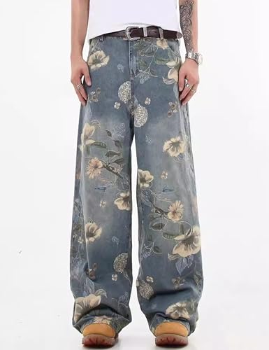 Men's Y2K Jeans Hip Hop Baggy Denim Pants Spiderweb Graphic Jeans Goth Denim Joggers Streetwear2