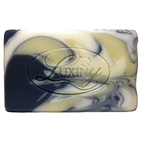 Natural Soap Bar, Luxiny Eucalyptus Spearmint Handmade Body Soap and Bath Soap Bar is a Palm Oil Free Vegan Castile Soap with Essential Oils & Charcoal for All Skin Types especially oily skin (Single) Cover