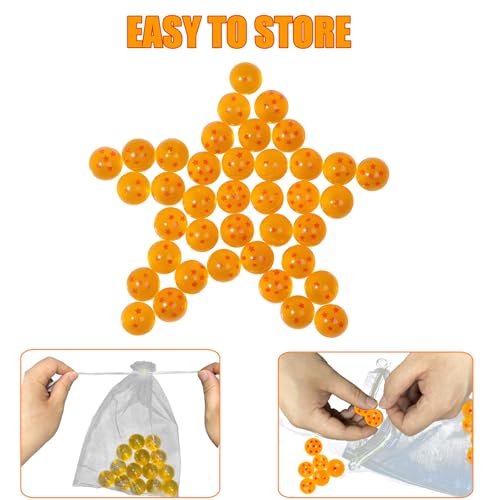 14PCS Anime Bouncy Balls, 7 Red Stars Bouncing Balls for Kids 27mm Bounce Ball Party Favors, Bag Filling