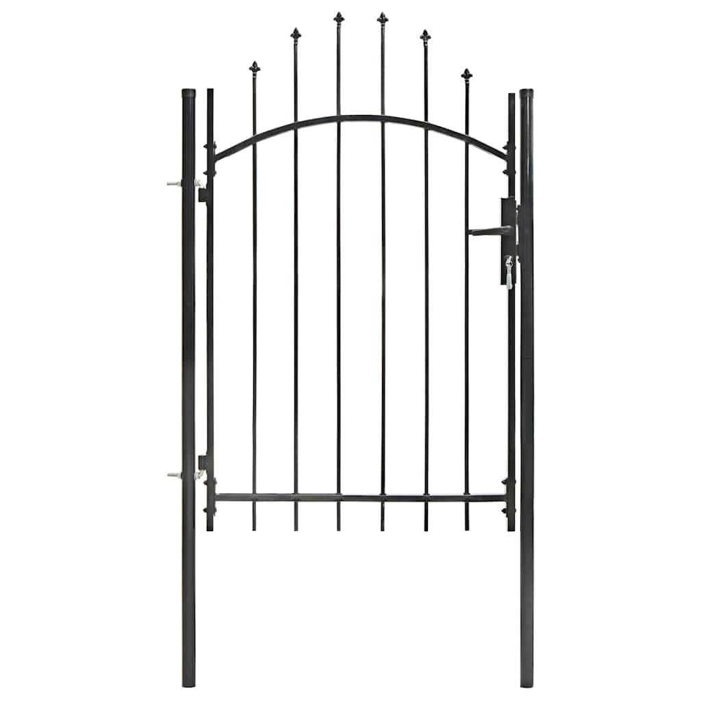 vidaXL Cancello da Giardino Woerden Stabile Robusto con 1,5 Montanti e Accessori Cancelletto Sicurezza Ingresso Pedonale in Acciaio 1x1,5 m Nero