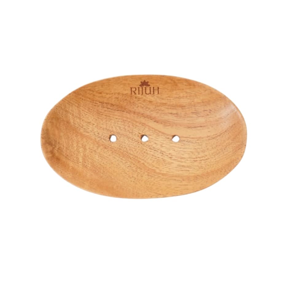 RIJUH Handcrafted Neem Wooden Soap Dish Holder | Bath Soap Dish Case Holder | Bathroom Accessories | Natural Wooden Soap Holder Neem Wood | Simple and Durable (B0B9XG6J98) Amazon Price History, Amazon Price Tracker