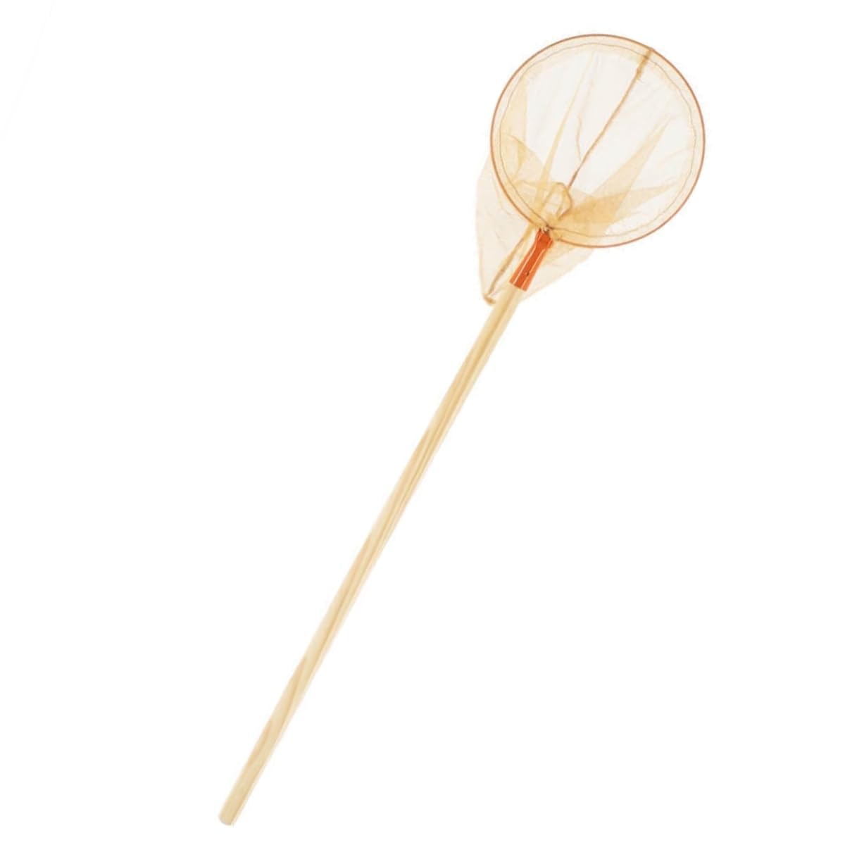 Rekord Kescher für Kinder (Metall, Orange) mit Holz-Stiel (72 cm) - ⌀ 23 cm - Gesamtlänge 102 cm - für Kinder ab 3 Jahre