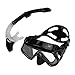 CHICIRIS Snorkel Goggle Tube Set, HD Glass Swimming Training Snorkel Kit Portable Wear Resisting Sealing Tube for Swimming (Black