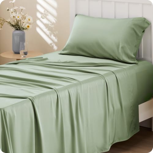 Image of Bedsure PureWoven 100% Rayon Derived from Bamboo, Twin Bed Sheets, 3 Pieces