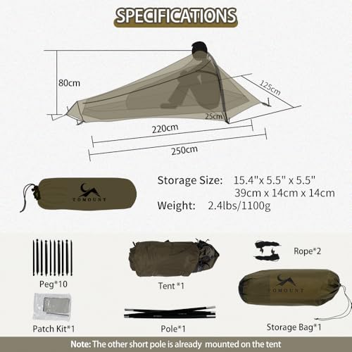 MC TOMOUNT Bivy Tent Ultralight 2.42LBS 1 Person Backpacking Tent の商品画像 5