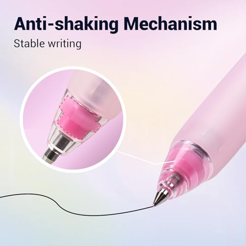 Image of WRITECH Retractable Gel Ink Pens: 0.5mm Black-Ink Switch Between Silent and Clicky Soft Grip Fine Point Pen for Journaling Smooth Writing Quick-dry No Bleed 10ct