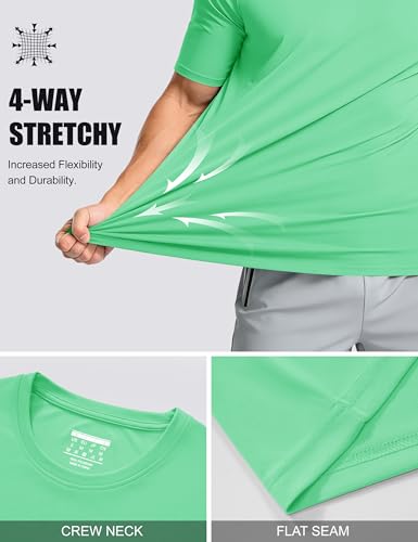 Image of MAGCOMSEN Men's Short Sleeve T-Shirt Quick Dry UPF 50+ Athletic Running Workout Fishing Top Tee Performance Shirts